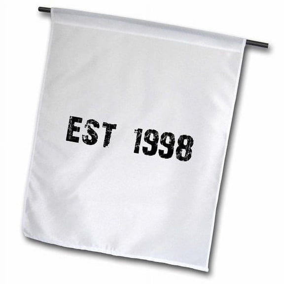 3dRose, Grunge Est Established in 1998 - Ninties Baby Born Child of the 1990s - Personal custom birth year, 12 x 18 inch Garden Flag