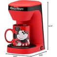thumbnail image 2 of Disney Mickey Mouse 1-Cup Coffee Maker with 12 oz Mug - Kitchen Appliance for Drip Coffee - Home Appliance with Mickey Mouse Mug & Removable Drip Tray - Machine with Filter Basket, 2 of 4