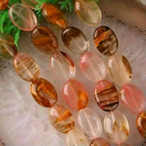 GKNET 10x14mm Watermelon Tourmaline Gemstones Oval loose Beads 15" ##R063