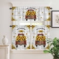 thumbnail image 6 of Farm Sunflowers Curtain Valances Set Summer Yellow Floral Leaves Red Truck Wooden Kitchen Curtains 36&nbsp;inch Length Rod Pocket Valance and Tiers 3 Piece Set Small Bedroom Bathroom Laundry Decor, 6 of 9