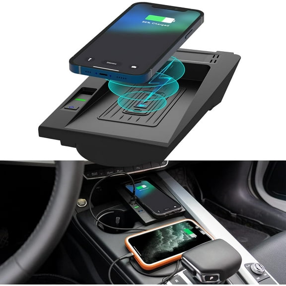RoverOne Qi Car Wireless Charging pad for Audi A4 S4 2016 - 2024 A5 S5 2018 - 2024 Center Console Phone Fast Charger Holder Mat Car Accessories