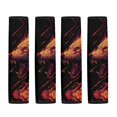 thumbnail image 5 of Chririnla Seat Belt Cover Pad Quick Install Car Seat Strap Polyester Easy to Install, Suitable for Cars Sedan, Fire Wolf Print, 5 of 8