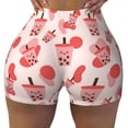 thumbnail image 2 of Uemuo Milk Tea Pattern Women Workout Impact Shorts Scrunch Butt Lifting Gym Shorts Seamless Booty Biker Shorts-XX-Large, 2 of 8