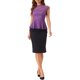 thumbnail image 2 of INSPIRAR CHIC Blusa sin mangas de encaje floral de ganchillo con cuello redondo y peplum para mujer Talla S Púrpura oscuro, 2 of 6
