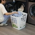 thumbnail image 3 of Flexible Plastic Laundry Basket - Square Storage Hamper with Side Handles for Easy Carrying - Versatile Organizer for Laundry, and Household Storage, White 50 Litter, 3 of 6