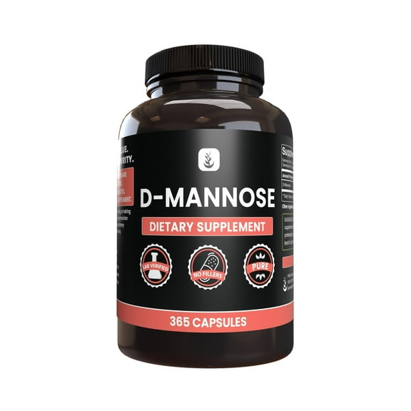 PURE ORIGINAL INGREDIENTS D-Mannose 365 Capsules No Magnesium Or Rice Fillers, Always Pure, Lab Verified