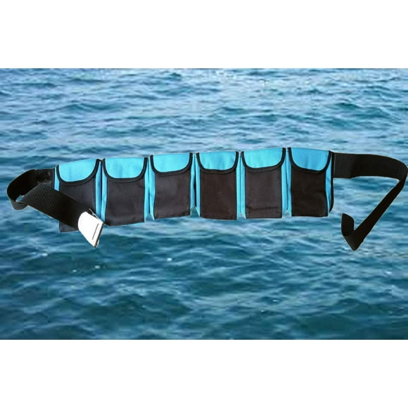 AKM - Ceinture de Poids pour Plongée sous-Marine (6 Poches Bleu Grand)