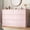 Pink, variant on 6 Drawer Dresser for Bedroom, White Dresser Double Chest of Drawers, Modern Wood Dressers with Deep Drawers for Living Room,Black