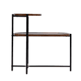 thumbnail image 2 of Tcbosik 2-Tier Sofa Side Table with Tray Top, Modern End Table with Metal Frame for Small Space, Living Room, Bedroom, Walnut Brown, 2 of 11