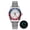 AD2044 White steel-band, variant on Men's GMT Watch 39mm Swiss Quartz Dual Time Zone Stainless Steel Dive Watch K1 Bubble Mineral Crystal 200M Water Resistant Gift for Men