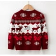 thumbnail image 4 of Weebloom Christmas Boys Girls Sweaters Toddler Deer Prints Bowknot Long Sleeve Warm Knitted Pullover Xmas Tops Sweater 2-3 Years Lovely, 4 of 7