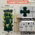 thumbnail image 6 of 5 Tier Vertical Garden Stackable Planter with Wheels, Strawberry Planter Indoor/Outdoor for Growing Vegetables Succulents, Green 2 Set, 6 of 8