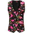 thumbnail image 4 of IROINNID Men's Sleeveless V-Neck Short Vest Print Casual Autumn And Winter Valentine's Day Suit Vest, 4 of 9