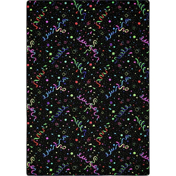 Joy Carpets Neon Lights Celebration 12' x 15' Area Rug in Color Fluorescent