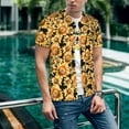 thumbnail image 6 of Zufioo Sunflowers 1 Print Men's Baseball Short Sleeve, Moisture Wicking Button-Down Hip Hop Tee-X-Large, 6 of 7