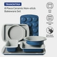 thumbnail image 4 of Tramontina Rise 8-Piece Aluminized Steel Ceramic Nonstick Bakeware Set with Cooling Rack, Oven-Safe, Space-Saving Design, 4 of 10