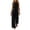 Black, variant on Women's Cotton Linen 2 Piece Outfits Set Crewneck Sleeveless Tank Top Wide Leg Pants Lounge Matching Sets