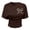 Brown, variant on Girls' Leopard Print Bow Crop Top - Short Sleeve Ruched Casual Tee Size:5-6 Years