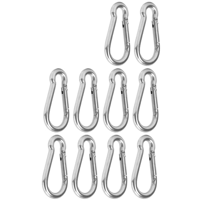 Spring Snap Hook Carabiner, Spring Snap Hooks DIY Accessories 54kgs / 119lbs Load-bearing Capacity Stainless Steel For Fitness Hammock For Swing Camping Hiking ANGGREK Otros