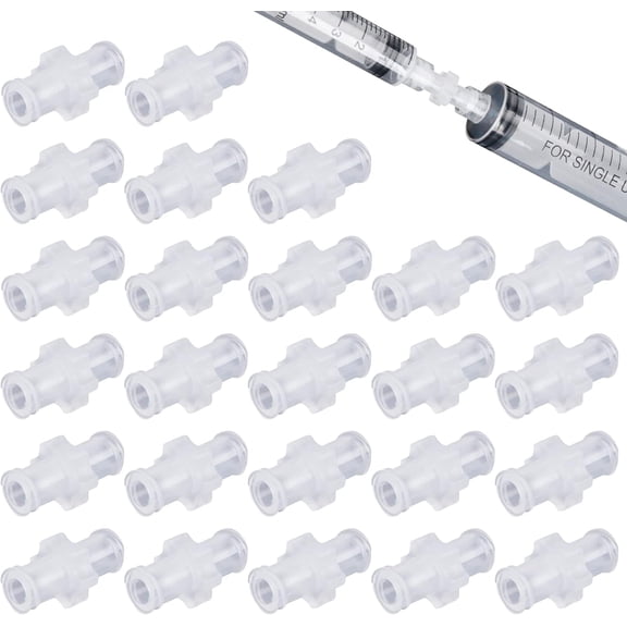 25pcs Luer Lock to Luer Lock Connector, Female Luers Syringe to Syringe Transfer Joint,PP Syringes Adapter Coupler (25)