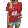 thumbnail image 5 of Christmas Shirts for Women Family Santa Graphic T Shirts Short Sleeve Funny Xmas Holiday Print Tee Tops, 5 of 8