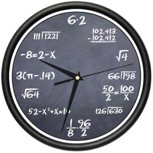 Math Class 1 Wall Clock Black Chalkboard Mathematics Teacher Classroom Gift Walmartcom