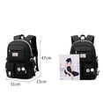 thumbnail image 2 of Mochila Nylon Escuela Grande Niñas Mochila Escolar Mochilas Negro, 2 of 5