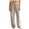 thumbnail image 2 of Fuzzy Flush Pajama Pants Women Soft Fluffy Fleece Flannel Pj Bottoms Star Graphic Warm Sleep Loungewear Pant, 2 of 9
