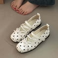 thumbnail image 2 of Women's Polka Dots Shoes Low Heel Comfortable Flats Quarter Strap Closed Toe Mary Jane Casual Shoes for Women Office Daily Wear, 2 of 9