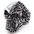thumbnail image 5 of Mens Alloy Electroplated Skull Ring with Red Diamond Zircon Stone Simple One-Eye Design and Ideal Gift for Him Fashion Jewelry Ring, 5 of 5
