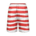 thumbnail image 3 of joogoo Mens Swim Trunks Red and White Stripes Beach Shorts Drawstring Elastic Waist Swimwear Bathing Suits M, 3 of 7