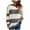 White, variant on SnZhen Casual Knitted Sweater for Women Women's Long Sleeved Round Neck Striped Colorblock Pullover Loose Sweaters Yellow L