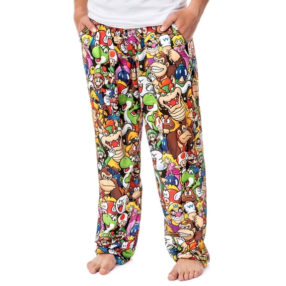 Nintendo Super Mario Pajama Pants Men's Character Collage Loungewear