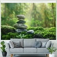 thumbnail image 4 of Orinice Moss Rocks Forest Tapestry Wall Hanging Unique Style Graphic Tapestries Home Wall Decor Art for Living Room Bedroom Apartment Farmhouse Dorm 60x50inch, 4 of 6