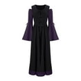 thumbnail image 3 of Hvot&aat Womens Victorian Dress Cold Shoulder Vintage Laceup Medieval Witch Floor Lenght Dresses Renaissance Costumes, 3 of 5
