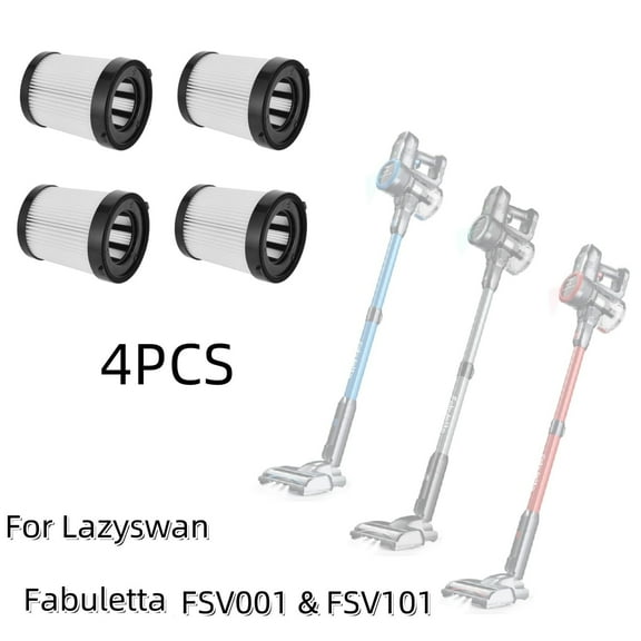 4 Pack Washable HEPA Filter Kit Cordless Vacuum Cleaner HEPA Replacement For Lazyswan Fabuletta FSV001 and FSV101