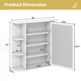 thumbnail image 2 of Gymax Bathroom White finish Multipurpose Mount Wall Surface Storage Cabinet Mirror, 2 of 10
