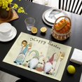 thumbnail image 3 of Happy Easter Placemats Set of 4, Cute Gnomes Eggs Spring Daisy Flowers Yellow Placemats for Dining Table, Place Mats for Kitchen Tabletop, Waterproof Wipeable Dining Table Mats Set, 3 of 9
