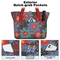 thumbnail image 2 of Tote Bag for Women - Pioneer Flower Shoulder Bag - Large Utility Work Duffle Bag with Zipper Handbag for Travel, Work, Sprots, 2 of 5