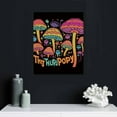thumbnail image 4 of Nawypu  Think Happy Thoughts Mental Health Retro Hippie Magic Mushroom Canvas Wall Art  Growth Mindset Themed Decor for Home Girls Room College Dorm,Positive Gifts for Her Women Teen Girls, 4 of 4