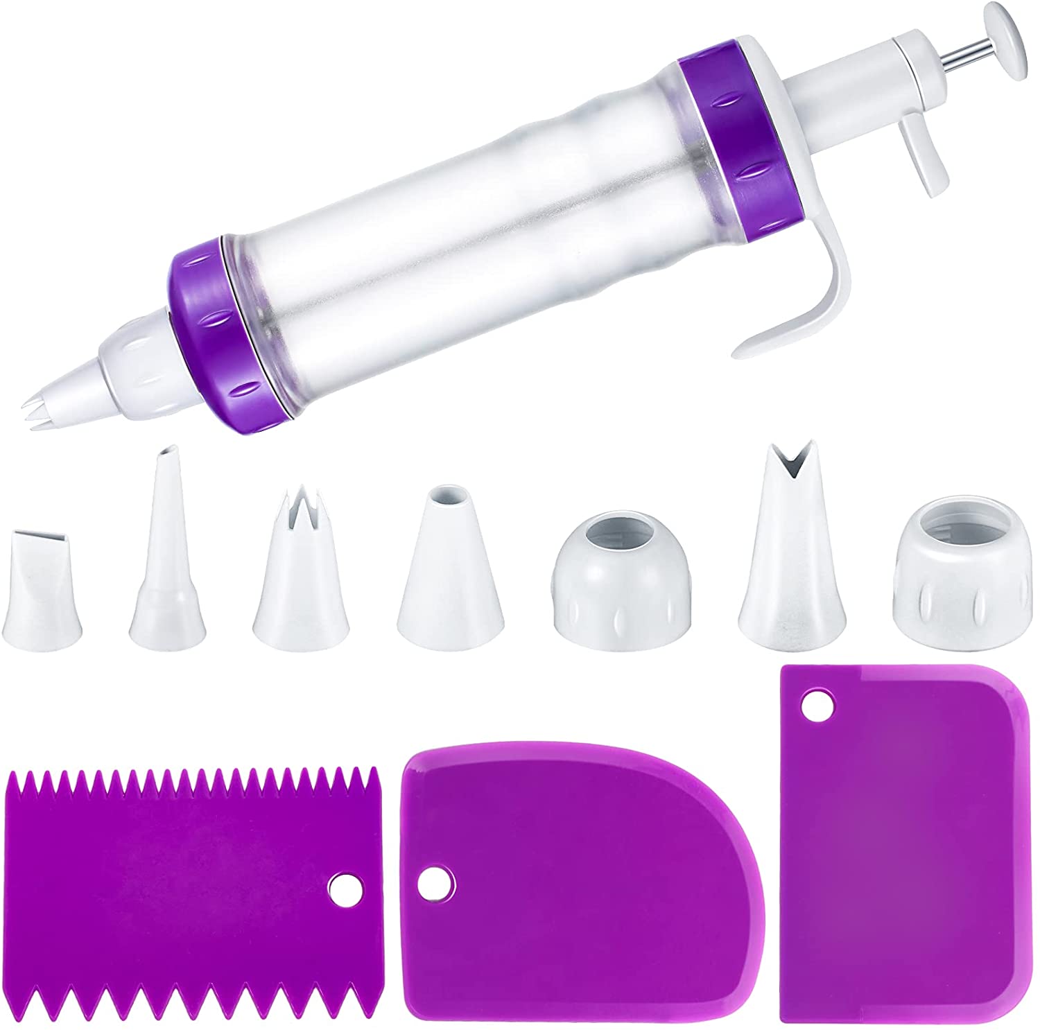 11 Pieces Dessert Decorating Syringe Set Cupcake Filling Injector with
