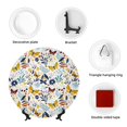 thumbnail image 4 of Yiaed Flowers Butterfly Print Bone China Decorative Plate Ceramic Dinner Plates Art Crafts with Display Stand-7in, 4 of 6