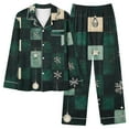 thumbnail image 7 of FDGIU Women's Christmas Pajama Set‌, Holiday Printed Long Sleeve Button Down Shirt & Pants, Cozy Festive Loungewear, 7 of 7