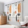 thumbnail image 2 of Yayeee Window Curtains Light Filtering 63"x52" Grommet Panel Pair Home Living Room Decor, White Abstract Shapes, 2 of 7