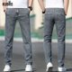 thumbnail image 3 of KUBRO 2024 novedad de verano, pantalones vaqueros grises elásticos sueltos para hombre, pantalones vaqueros de pierna recta elásticos informales a la moda, marca azul claro para hombre, 3 of 5