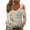 Khaki#3/4 Sleeve Cold Shoulder Eyelet Embroidery Tops, variant on YEYLANERS Cold Shoulder Top for Women Dressy,Womens Eyelet 3/4 Sleeves Tops V Neck Tunic Shirts Floral Print Blouses Fall Sexy Loose O Ring Shoulder T Shirts 2024,Khaki,L
