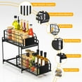 thumbnail image 5 of Under Sink Organizer, 2 Tier Metal Drawer Storage Organizer with 6Pcs Hooks, Pull Out Cabinet Storage Shelf for Bathroom Kitchen, 5 of 7
