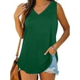 thumbnail image 3 of ZXSXSY Women's V-Neck Sleeveless Solid Color Casual Tank Top, 3 of 5