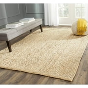 White Line Rectanlge Natural Jute Fiber Area Rug for Living, Dining, Kitchen Indoor & Outdoor Rug Runner Carpet-2x4" Sq Feet