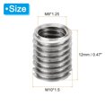 thumbnail image 2 of SHIYOU-adaptateurs de Fil Manchon Réducteur Écrou, 10 Pcs M10*1.5 Mâle à M8*1.25 Femelle Insert de Réparation Écrou Réducteur Conversion Attache en Acier Inoxydable 12mm, 2 of 4